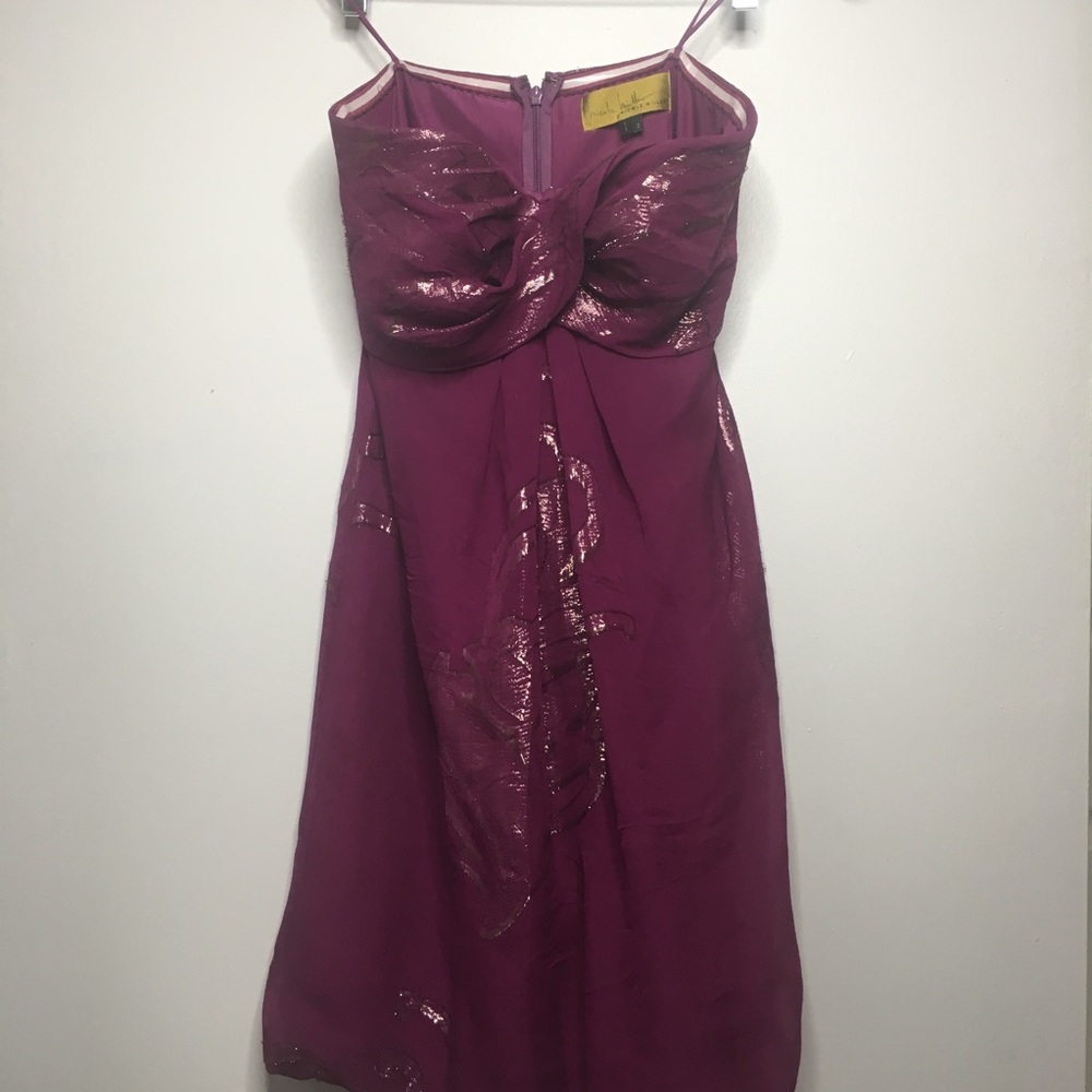 Nicole Miller Maroon cocktail dress.
